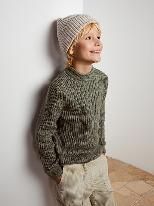 Bisiklet Yaka Basic Uzun Kollu Erkek ?ocuk Triko Kazak - Waikiki фото 3