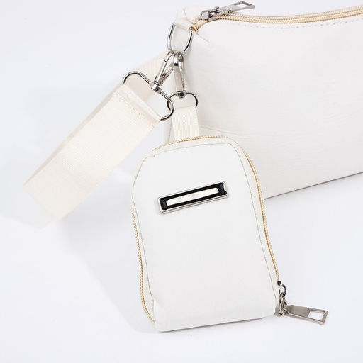 Сумка женская кросс-боди на молнии, 31×7×13 см, белая