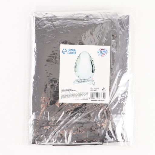 Шар фольгированный 30 Яйцо пасхальное, на подставке, серебро - Страна карнавалия фото 2