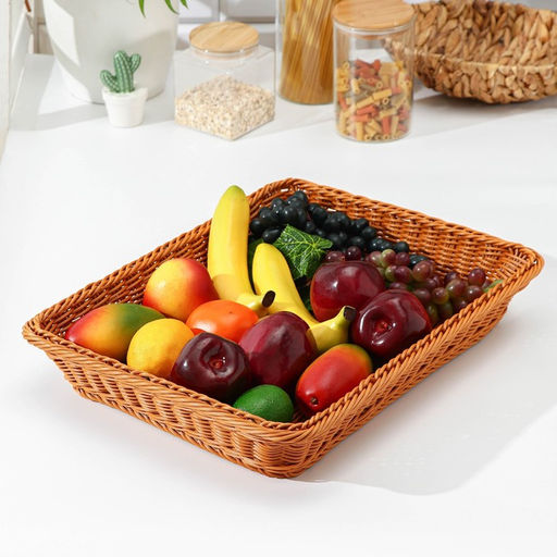 Корзина для продуктов Доляна, 44.5×35×8 см, коричневая