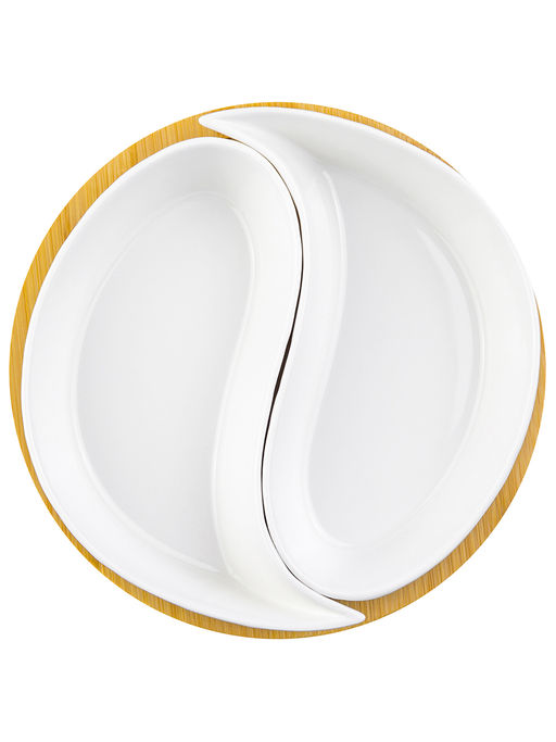 Тарелка под оливки 100 мл 15*15*3,5 см Инь-Янь розы на деревянной подставке - Elan gallery фото 5