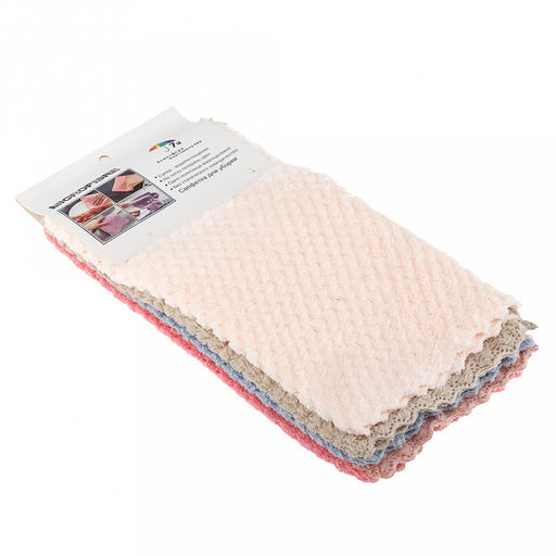 Салфетка для уборки 25х25см "Уборщик", микрофибра, набор 5шт (Китай)