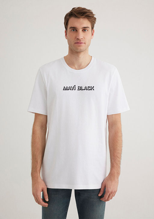 Mavi Black Bask?l? Beyaz Tisort  фото 4
