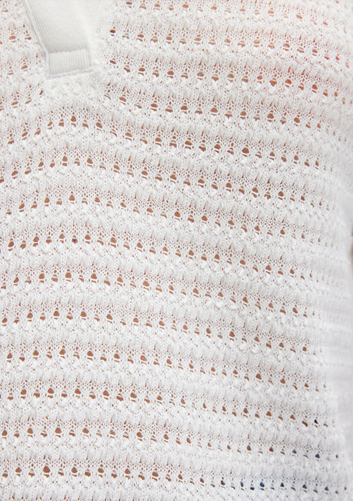 Beyaz Polo Tisort - Mavi фото 6