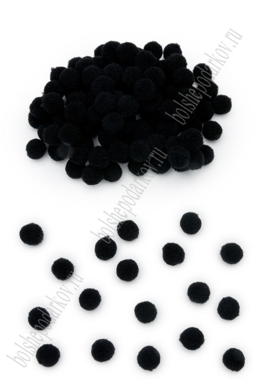 Помпоны Premium 0,8-1 см (200 шт) SF-3307, черный №18