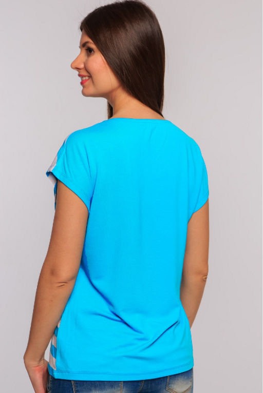 Футболка жен.арт.164-3,бело-голубая - Binita фото 2