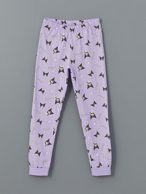 Bisiklet Yaka Kuromi Bask?l? K?z ?ocuk Pijama Tak?m?