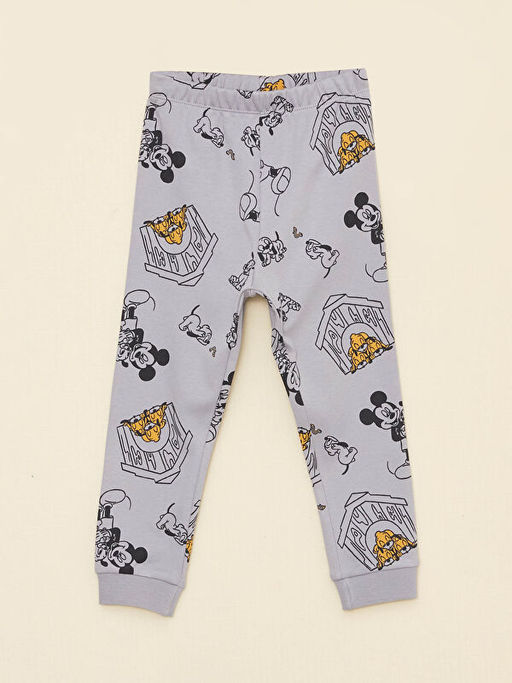 Bisiklet Yaka Uzun Kollu Mickey Mouse Bask?l? Erkek Bebek Pijama Tak?m? - Waikiki фото 3