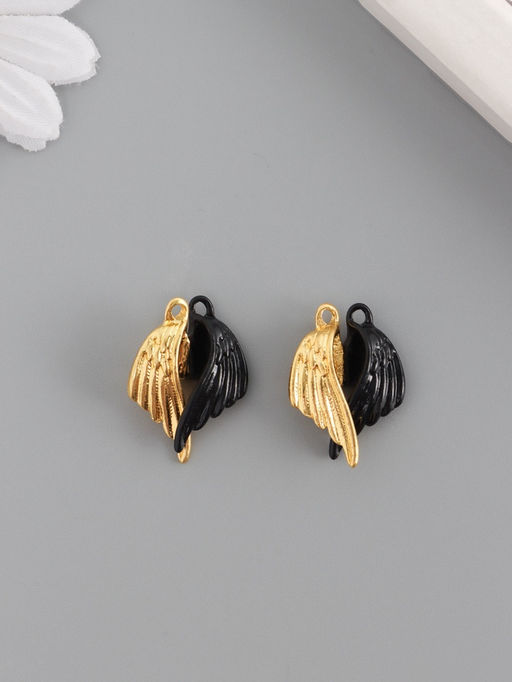 Цена за 2 шт. Замок магнитный металл «Крылья», набор 2 шт., чёрно-золотой, 2.6×1.9 см