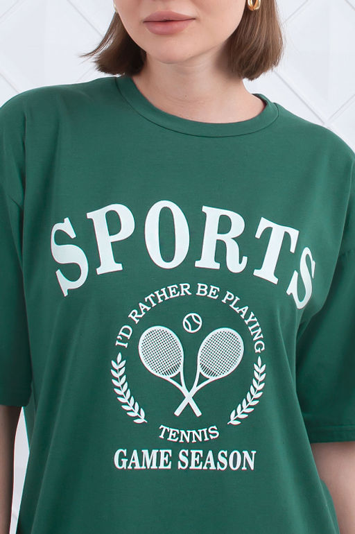 Арт. 5731 Костюм с велосипедками 42-50 (5 шт) Цвет:верх- изумруд, низ- изумруд - Калинка фото 5