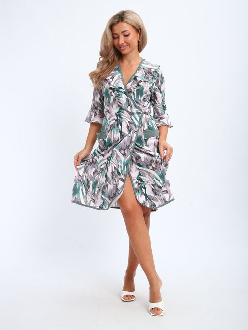 Халат женский, модель 130, трикотаж (46 размер, Джунгли)