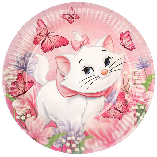 Цена за 10 шт. Тарелка бумажная, Кошечка Мари, Коты Аристократы