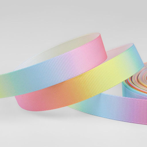 Лента репсовая «Радуга», 15 мм, 18±1 м, разноцветная