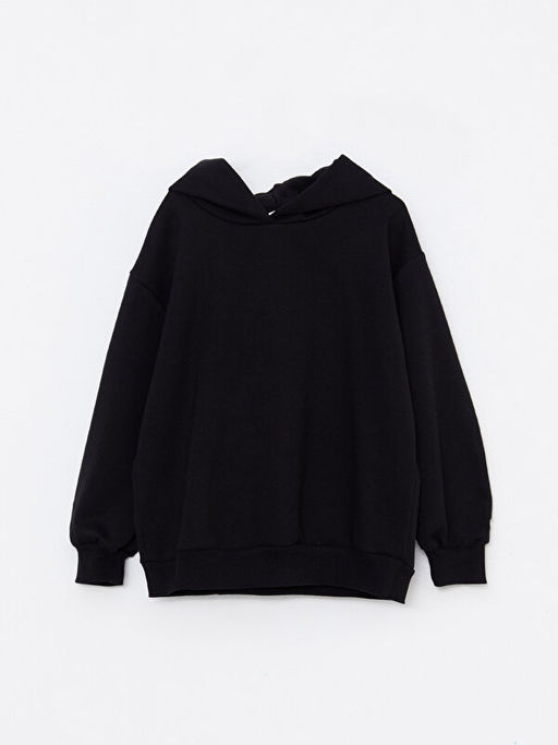 Kap??onlu Basic Uzun Kollu K?z ?ocuk Sweatshirt