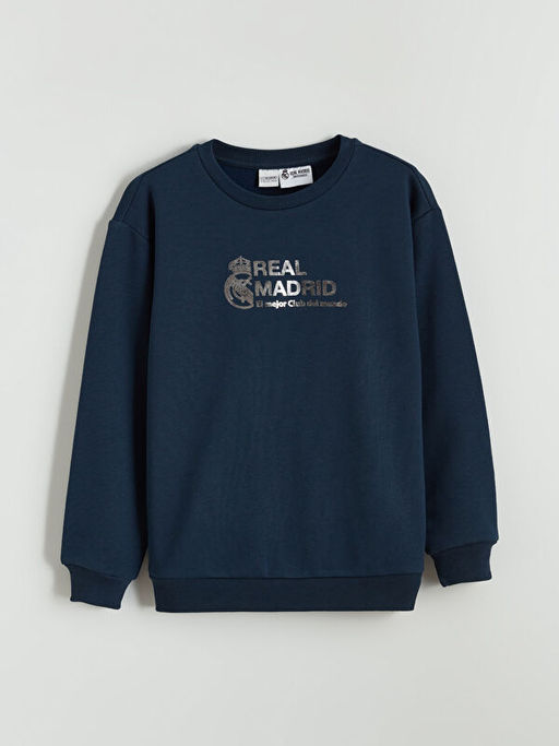 Real Madrid Bask?l? Erkek ?ocuk Kal?n Sweatshirt
