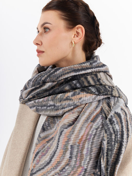 Большой, мягкий, тонкий и очень нежный двусторонний палантин с рисунком - Tantino фото 5