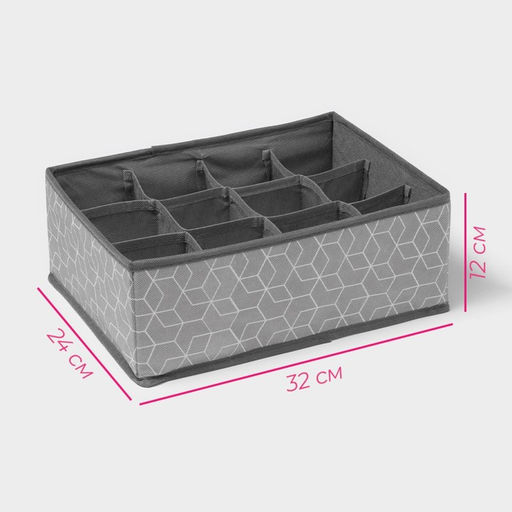 Органайзер для хранения белья Доляна Фора, 12 ячеек, 322412 см, серый  фото 3