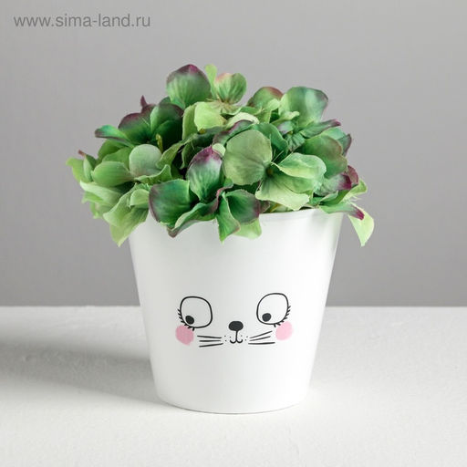 Цена за 2 шт. Кашпо для цветов «Мордочка», 800 мл, d=12 см, h=11 см, пластиковое