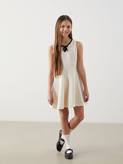 Bisiklet Yaka K?z ?ocuk T?vit Elbise