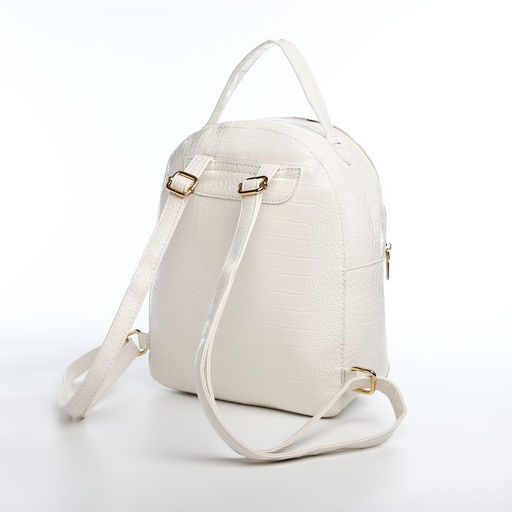 Рюкзак женский из искусственной кожи на молнии, 1 карман, цвет белый - Simaland фото 2