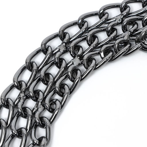 Ошейник - полуудавка металлический трехрядный, 40 см, толщина проволоки 2 мм, черный - Пижон фото 5