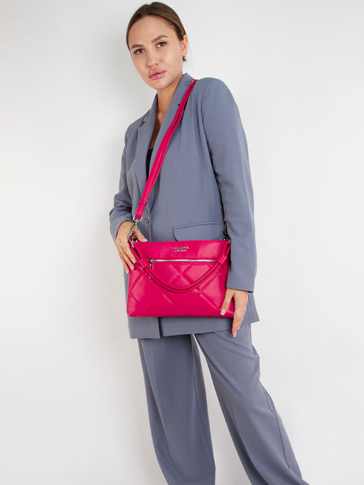 LACCOMA сумка Майя-24-L815-маджента эко кожа хлопок фото 5
