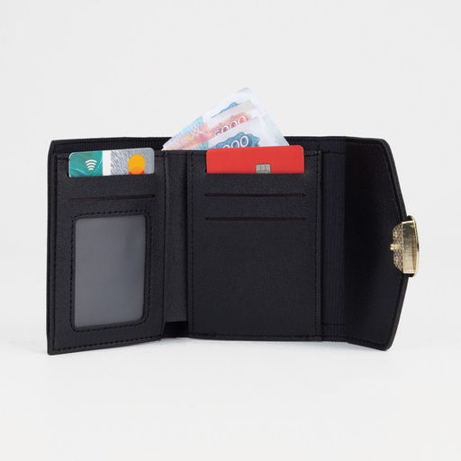 Кошелёк на кнопке, цвет чёрный - Simaland фото 4