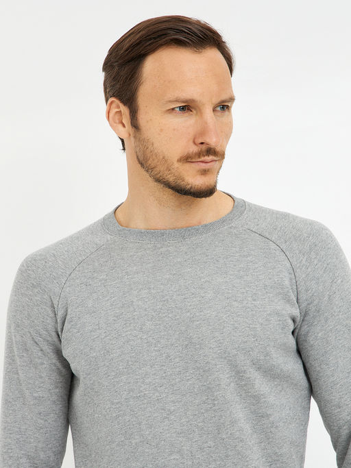 джемпер мужской серый из хлопка с рукавом реглан - Glenfield фото 4
