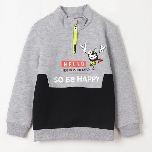 CRB wear/CSKB 62629-22-261 Джемпер для мальчика, черный-светло-серый меланж/Ex.Cherubino  фото 3