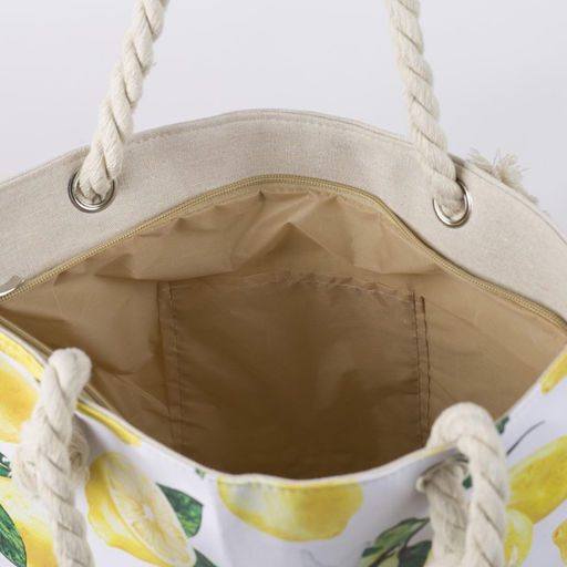 Сумка пляжная на молнии, цвет белый/жёлтый - Nazamok фото 17