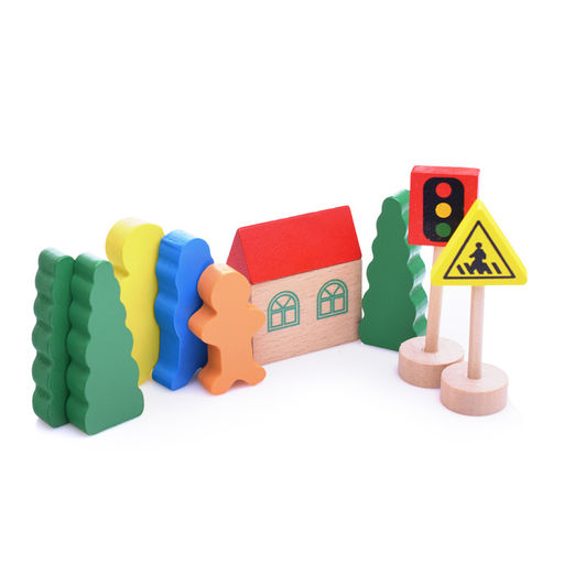 Трек с паровозом и фигурками в коробке