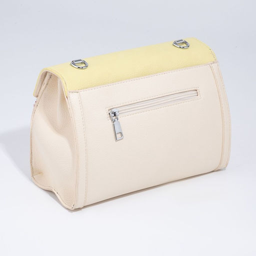 Сумка-мессенджер на клапане, цвет бежевый/жёлтый - Simaland фото 2