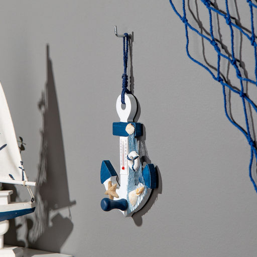 Декор настенный, панно с термометром «Якорь», 15×10 см