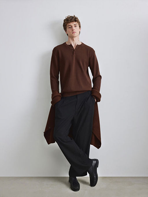 Bisiklet Yaka Erkek Triko Kazak