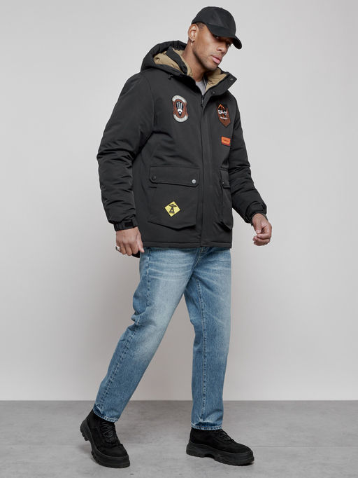 Куртка мужская зимняя с капюшоном молодежная черного цвета 88917Ch - Mtforce фото 7