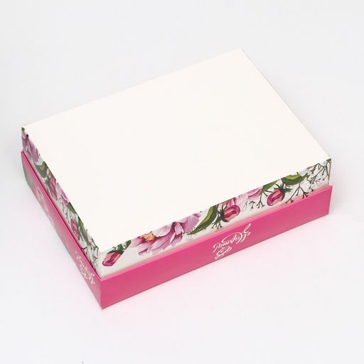 Цена за 5 шт. Коробка складная, с окном Весенние пионы 21?15?7 см