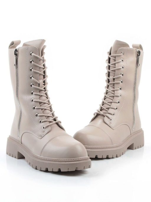 04-PAX83-2Z GRAY/BEIGE Ботинки зимние женские (натуральная кожа, 100% шерсть)