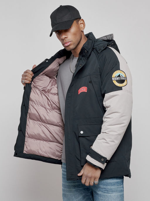 Куртка мужская зимняя с капюшоном молодежная темно-синего цвета 88906TS - Mtforce фото 16