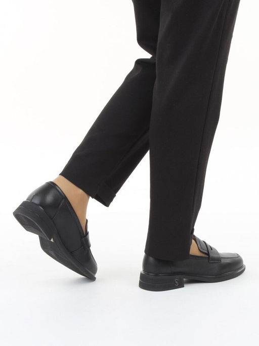 03-PDEB105-1 BLACK Лоферы женские (натуральная кожа)