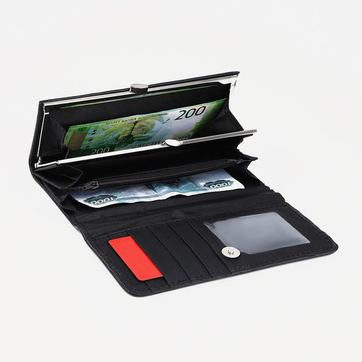 Кошелёк на магните, цвет чёрный - Simaland фото 3