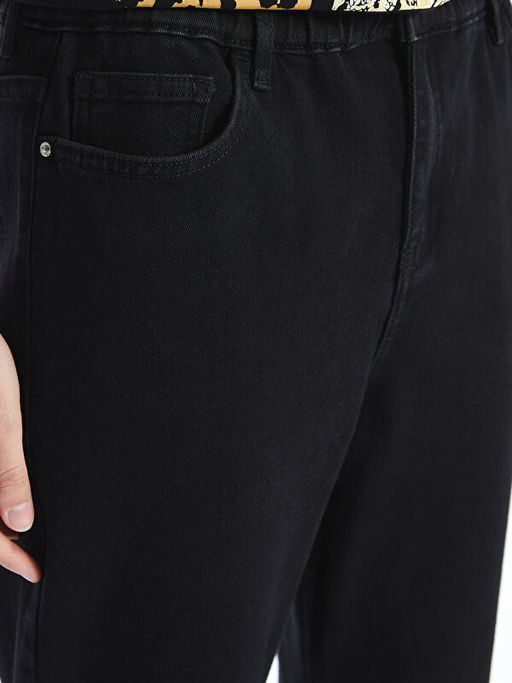 Beli Lastikli Slim Mom Kad?n Jean Pantolon