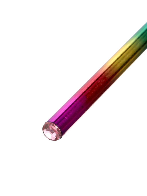 Цена за 12 шт. Карандаш чернографитный, НВ, заточенный, корпус радуга, голография, со стразой