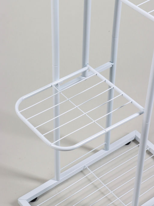 Подставка для цветов Greengo, 4 полки, 43×22×82 см, напольная, металл, белая