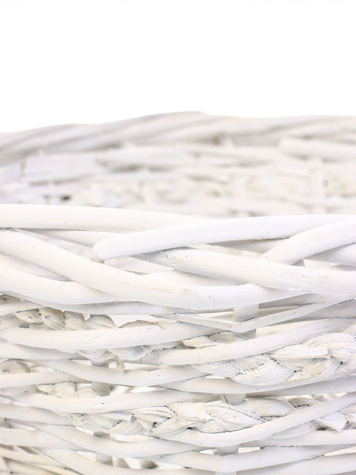 Корзина плетёная для хранения Vara, с ручкой, белая, набор 3 шт.