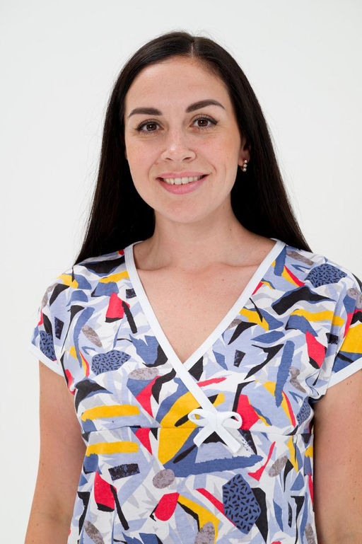 Ночная сорочка из кулирки Социал спущенное плечо абстракция - Амадэль фото 9