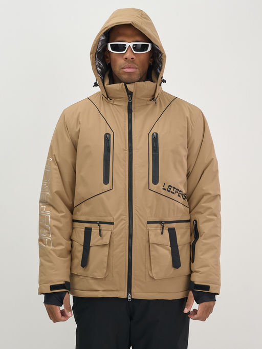 Горнолыжный костюм мужской зимний бежевого цвета 394B - Leifensh фото 12