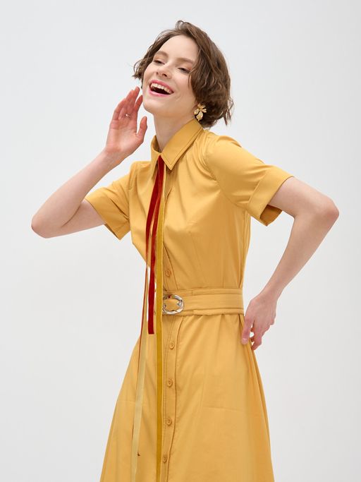 Платье из однотонного хлопка