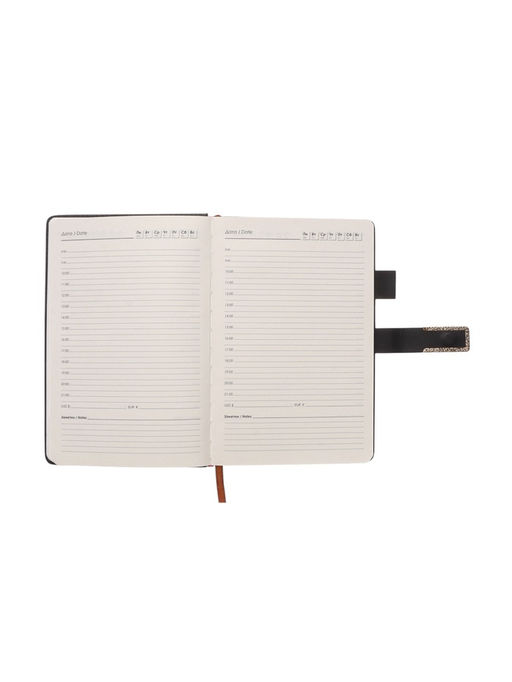 Ежедневник недатированный А5, с хлястиком, 144 листа, в линейку, пвх, черный - Simaland фото 9