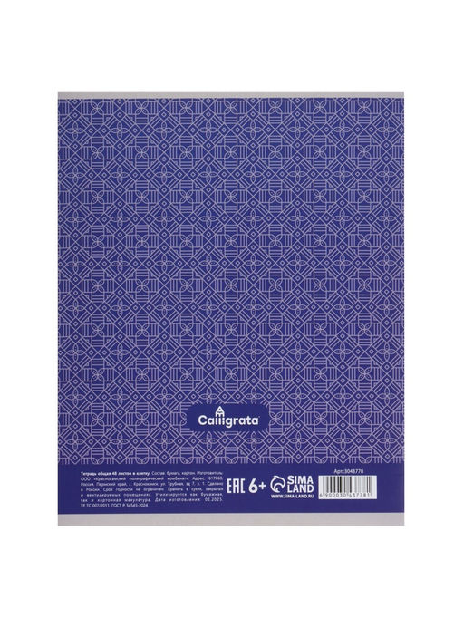Комплект тетрадей, 48 листов в клетку, Calligrata «Стильные узоры»