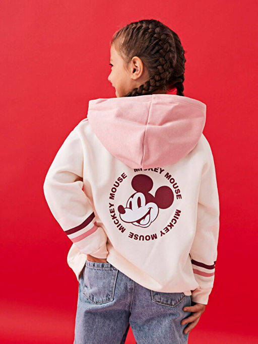 Kap??onlu Mickey Mouse Bask?l? Uzun Kollu K?z ?ocuk Sweatshirt - Waikiki фото 2